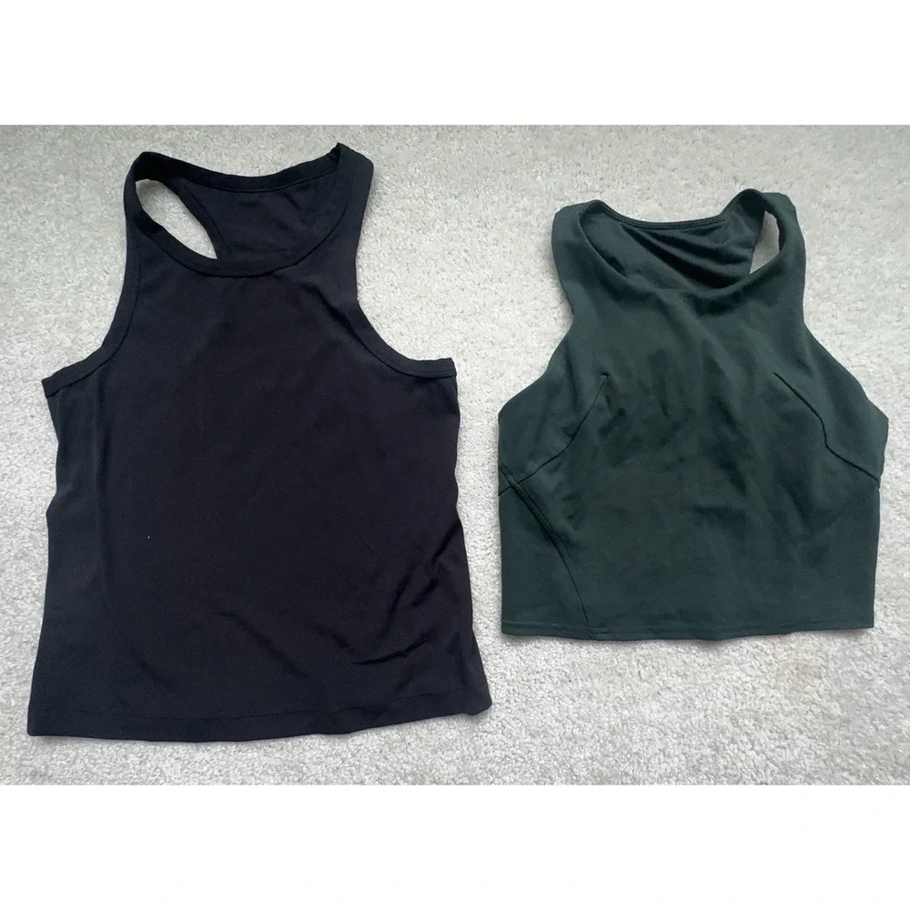 2PC- Lululemon Size 6 Bundle Align Tank Deep Green and Tank Black